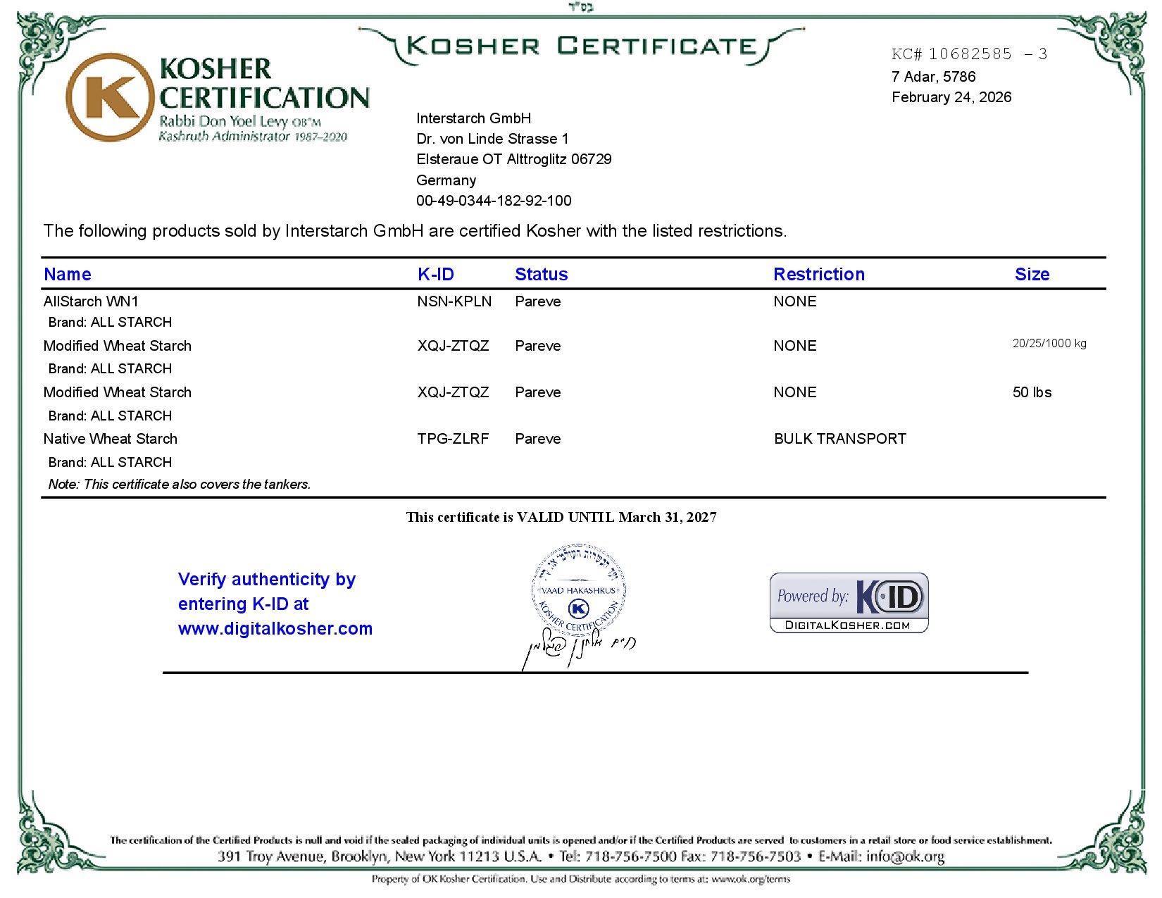 Kosher Certificate_3