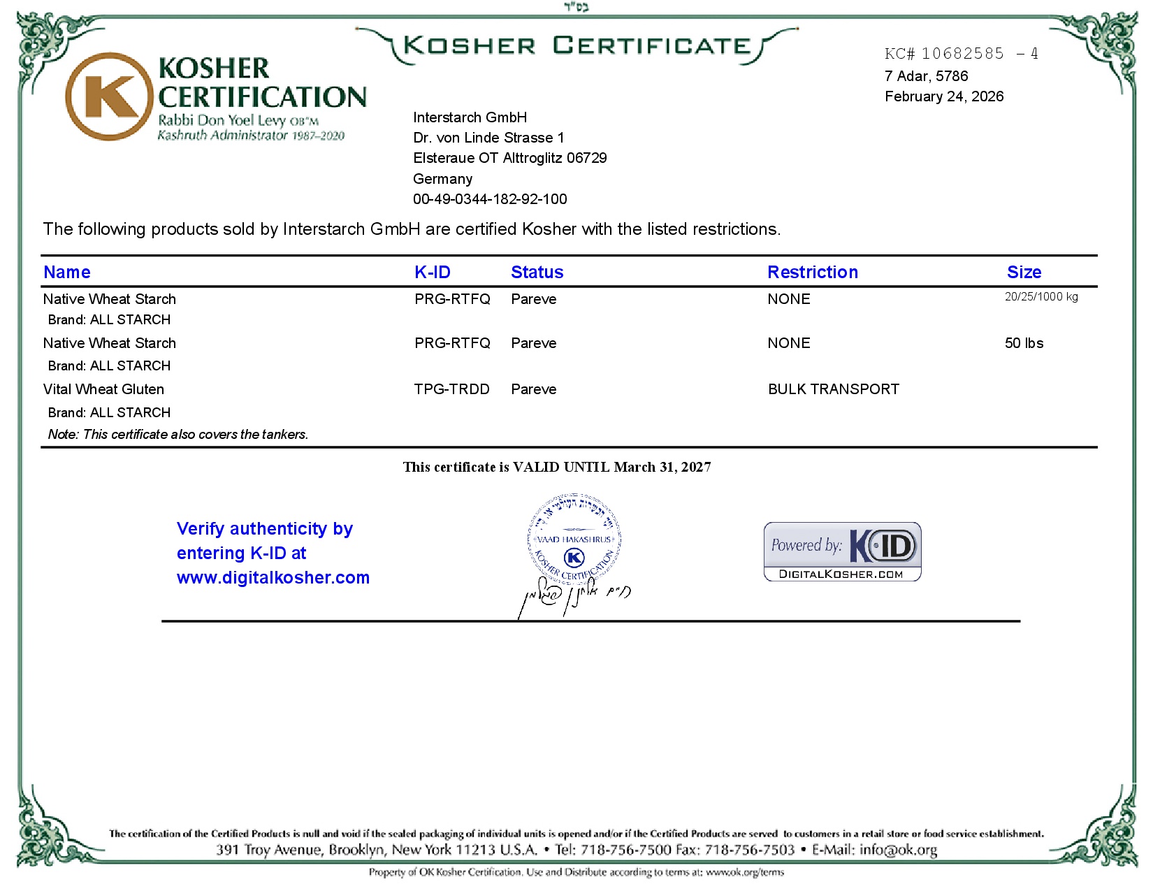 Kosher Certificate_4