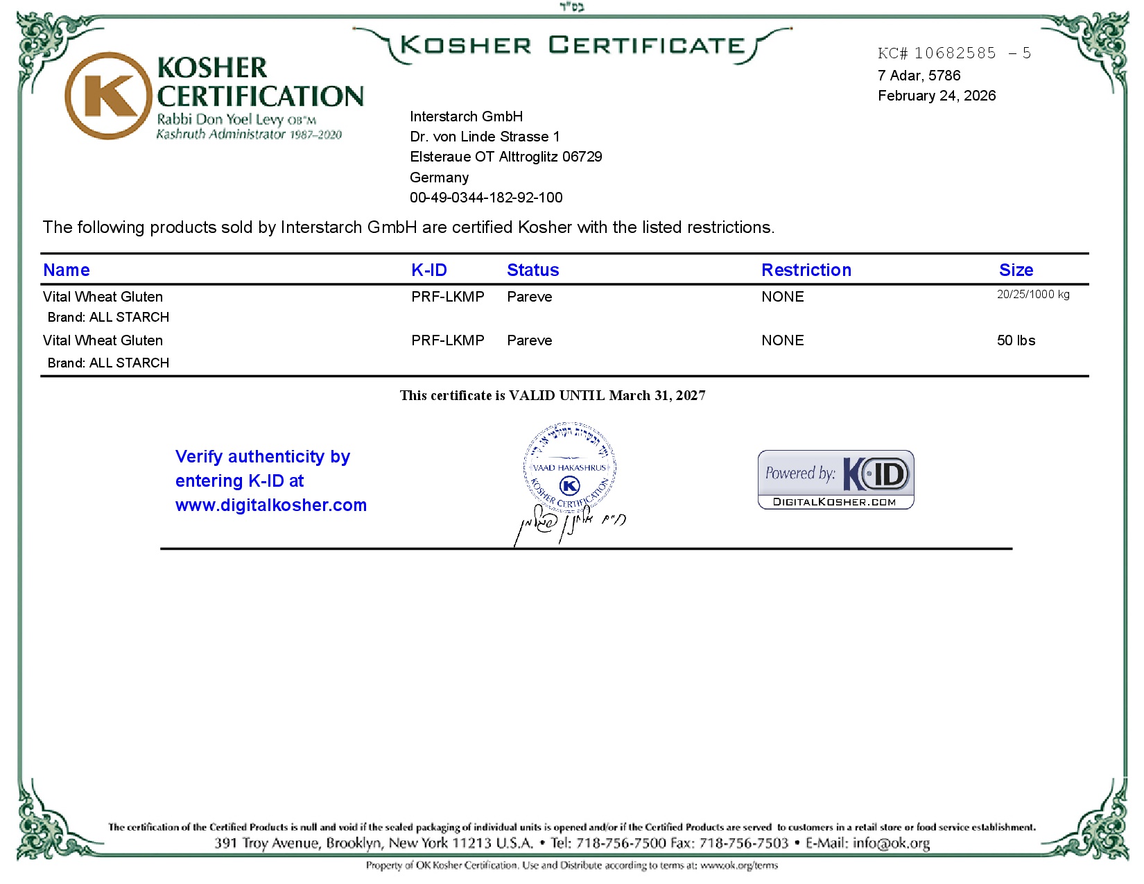 Kosher Certificate_5
